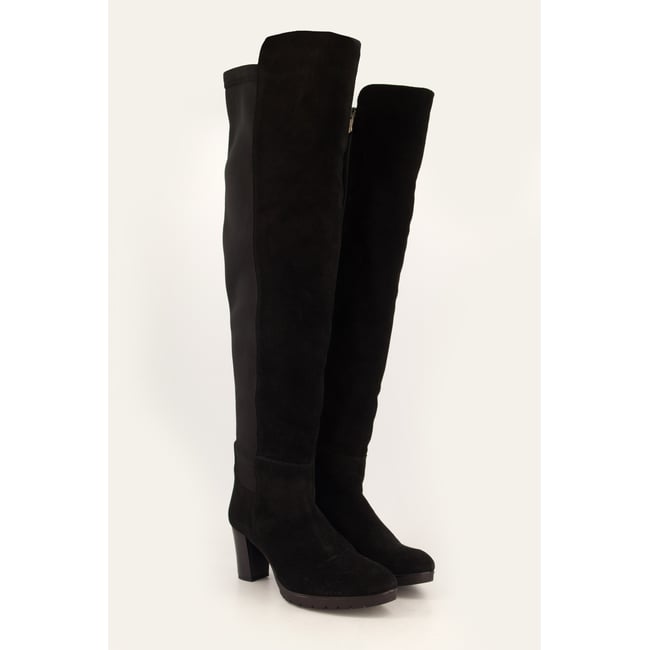 Bottes tige XXL , pied large noir <span itemprop=