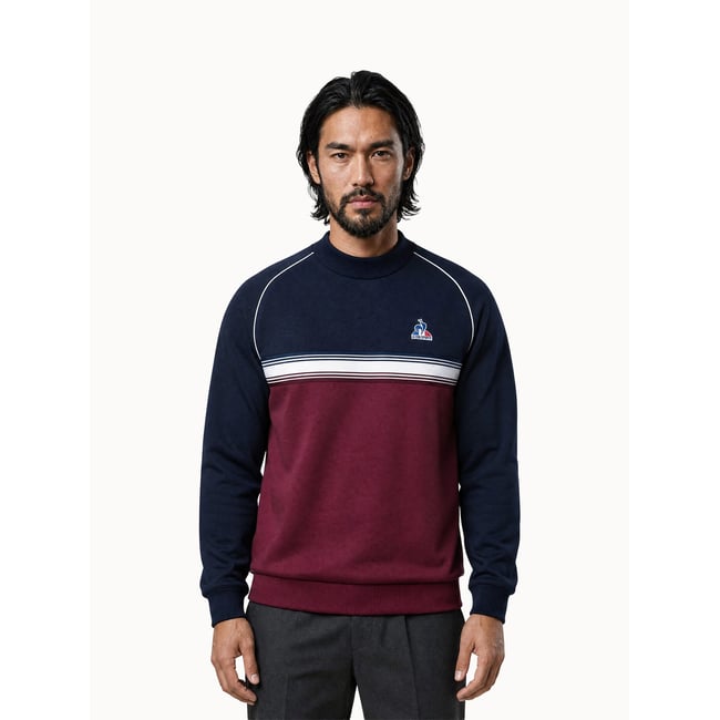 Sweat col montant en double face colorblock Tricolores v002232 <span itemprop=
