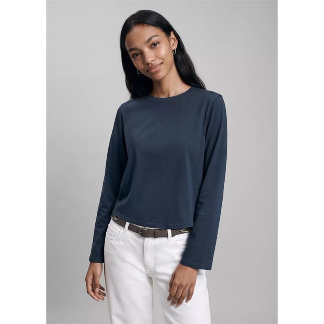 T-shirt jaspé bleu <span itemprop=