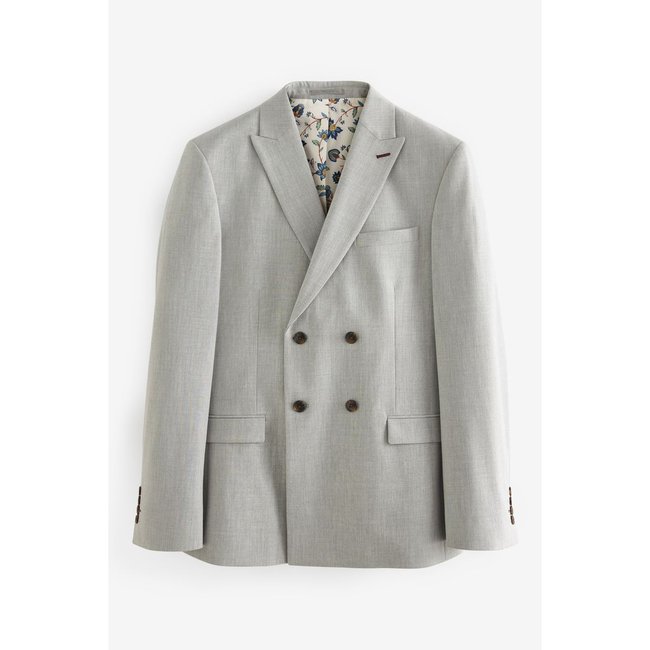 Costume stretch motion flex : veste-boutonnage croisé coupe slim gris clair <span itemprop=