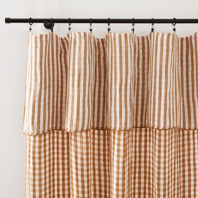 Cottage Panel in Double Cotton/Linen Muslin, cinnamon, LA REDOUTE INTERIEURS