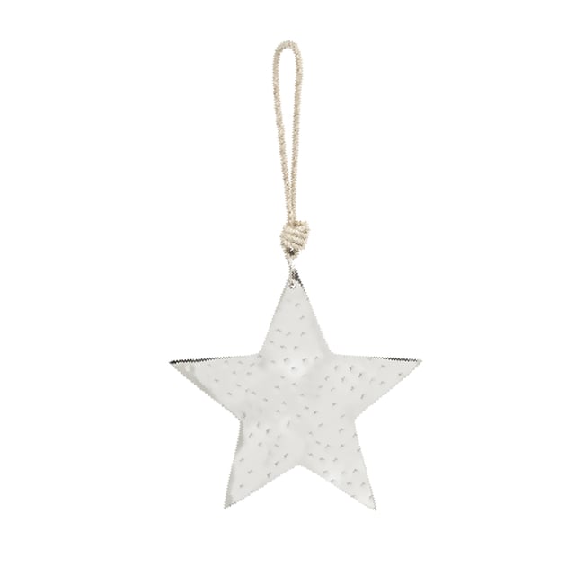 Suspension de noël décorative étoile en fer H16 Couleur argenté <span itemprop=