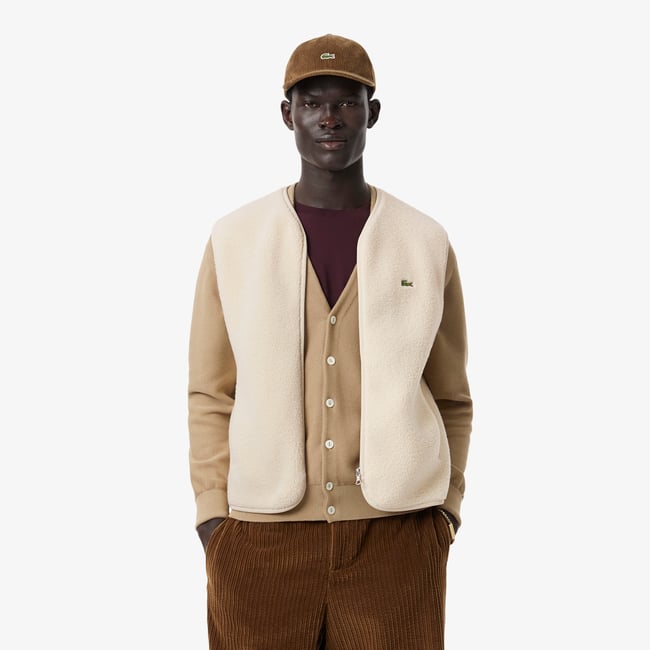 Veste sans manches sherpa beige-056 <span itemprop=