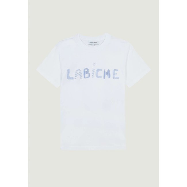 T-Shirt POPINCOURT, runder Ausschnitt weiss <span itemprop=