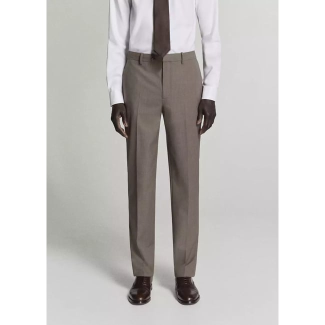 Pantalon de costume London regular-fit marron moyen <span itemprop=