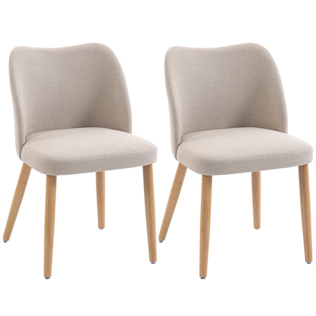 Chaise de salle à manger Lin (100 % crème, bois clair <span itemprop=