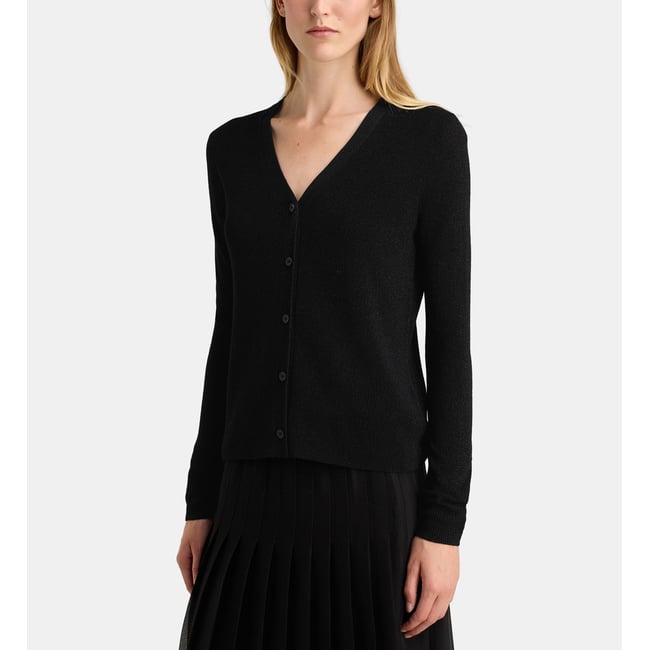 Gilet faya g lu fil textile brillants noir <span itemprop=