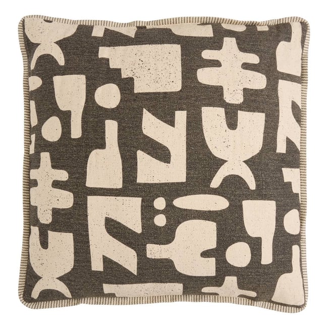 Coussin de sol carré NYERO vert kaki <span itemprop=