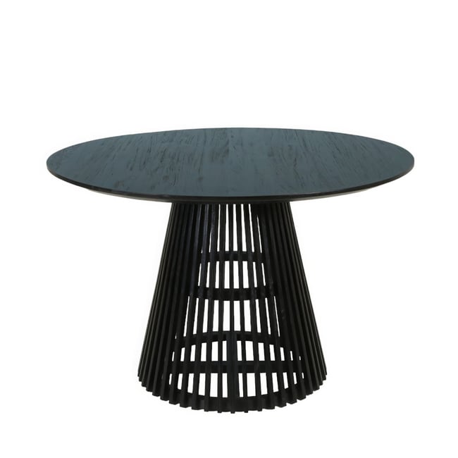 Table ronde en teck  120 cm Couleur noir <span itemprop=