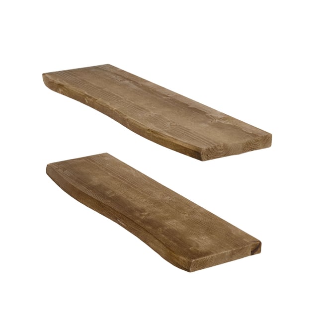 Étagère murale sapin massif naturel 2 étagères 60x20 cm - QUERALT - HANNUN
