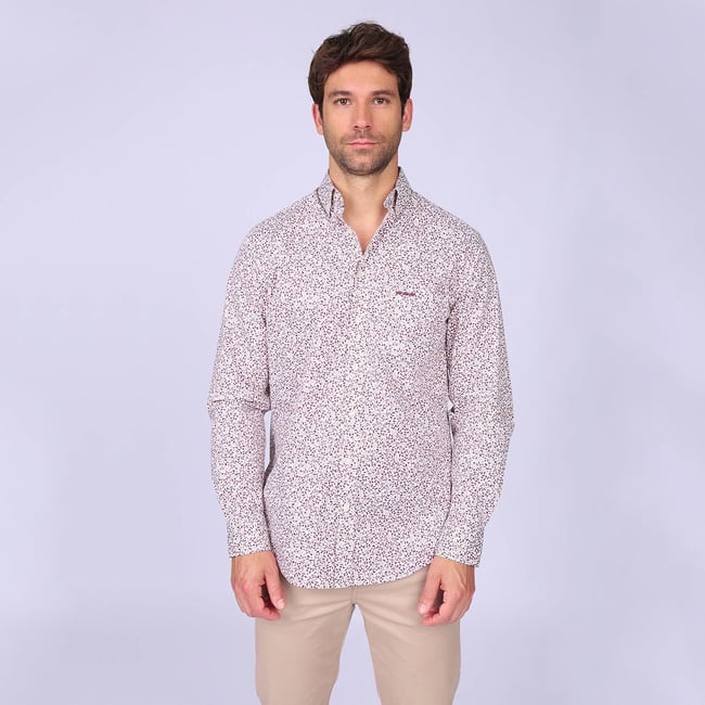 Chemise fleurie Henrie blanc <span itemprop=