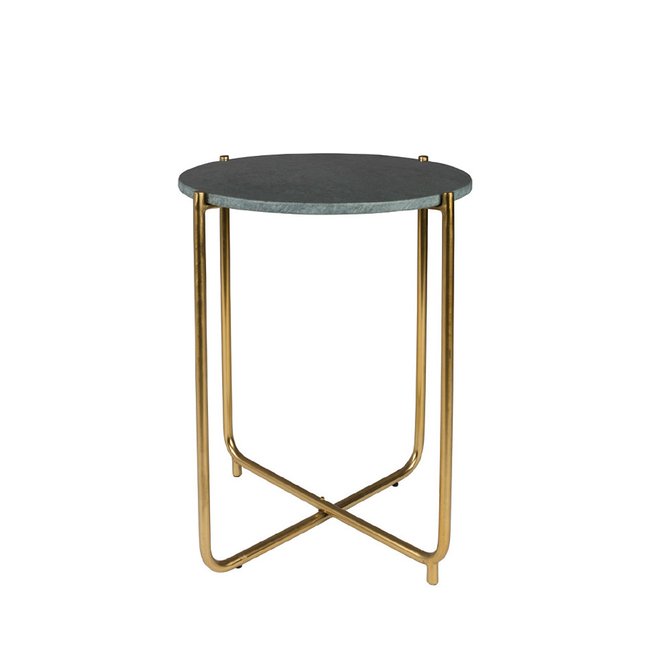 Table d'appoint marbre et laiton - TIMPA Couleur vert <span itemprop=
