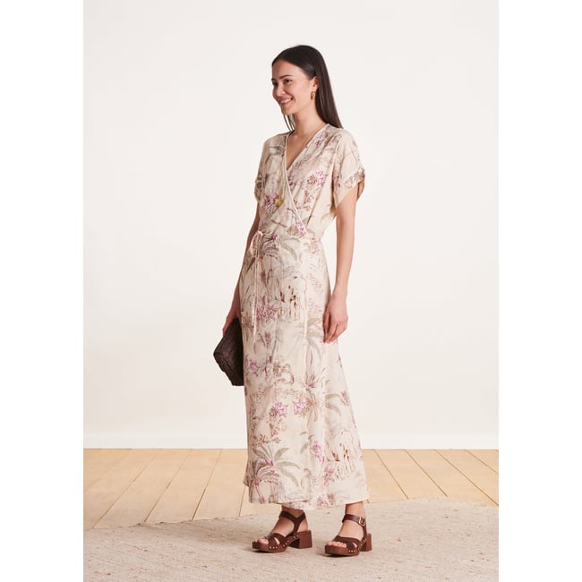 Robe Longue Beige La Fée Maraboutée - Taille 36, Doublée, Style Fourreau - Occasion En Excellent état