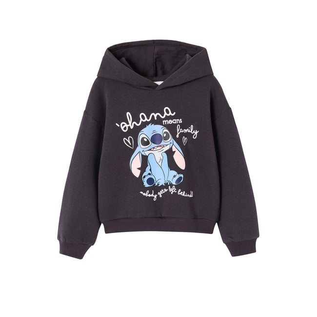 Sweat à capuche Lilo et Stitch anthracite <span itemprop=