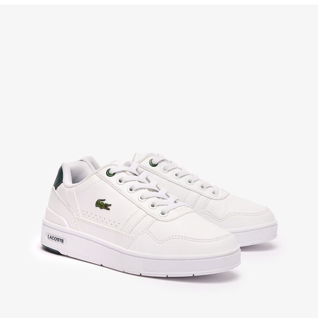 Sneakers in pelle T-Clip bianco/verde LACOSTE