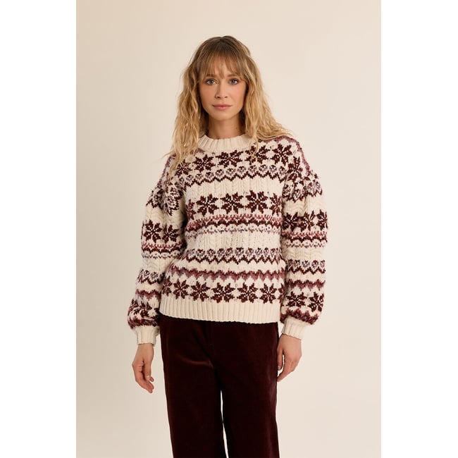 Jacquard Print Crew Neck Jumper, multi-coloured, MOLLY BRACKEN