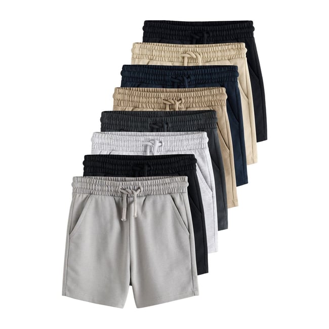 Short, lot de 8 noir/gris <span itemprop=