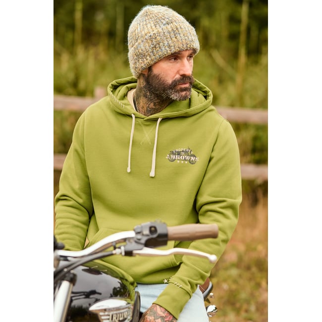 Sweat à Capuche Sur la Route vert <span itemprop=