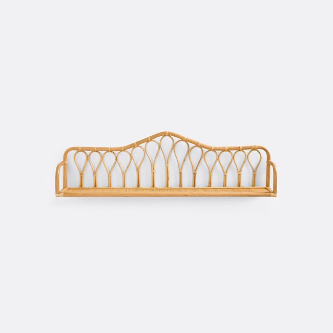 Estante de pared de ratán, an. 100 cm, Malu natural <span itemprop=