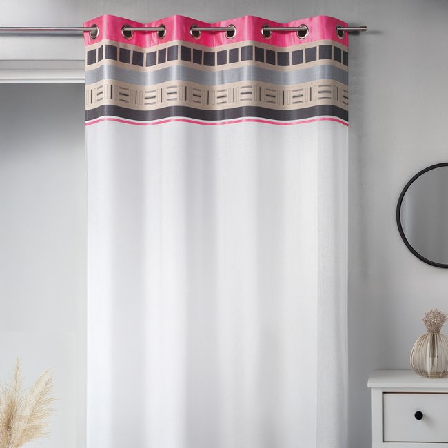 Voilage en étamine avec parement haut design - HOME MAISON