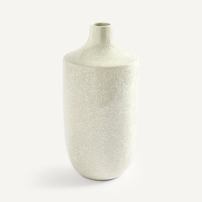 Vase en faïence craquelée, hauteur 36 cm, CATANE Couleur vert d'eau <span itemprop=