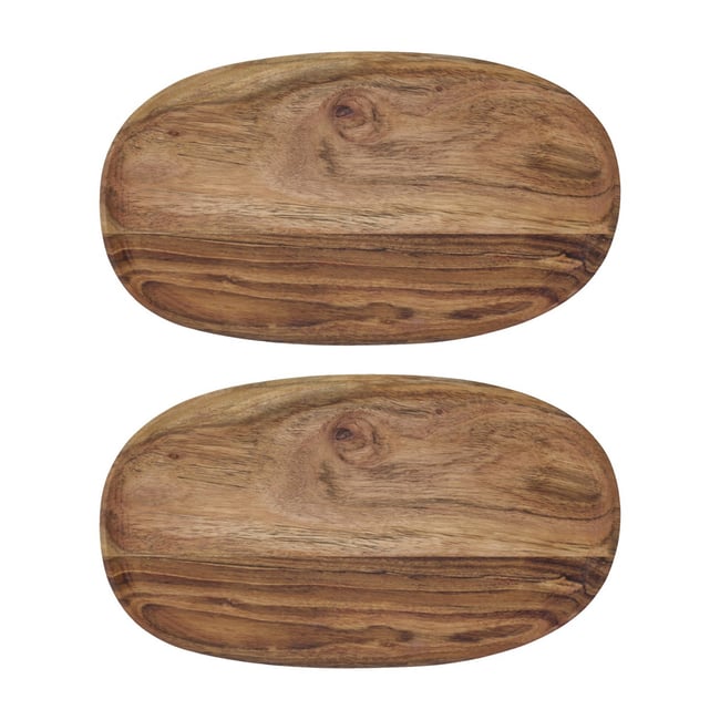 Plateaux Wood Ovale grand lot de 2 Couleur v002237 <span itemprop=