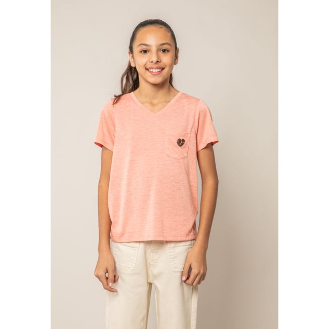 T-shirt fille fluide KELLIE peach mel <span itemprop=