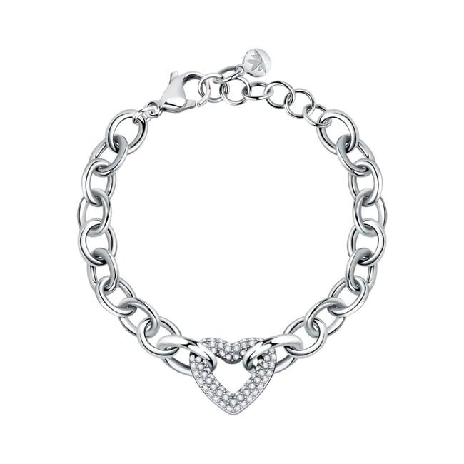 Bracelet en acier et cristal INCONTRI argent <span itemprop=