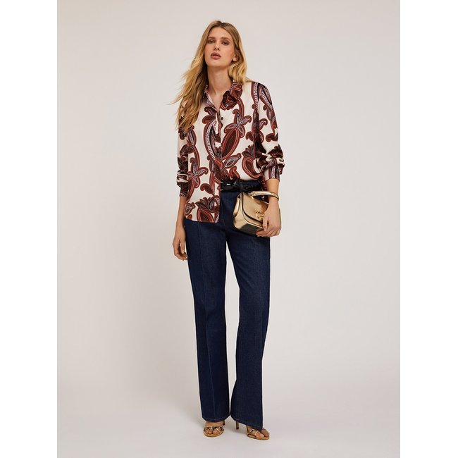 Chemise en viscose à imprimé foulard marron <span itemprop=