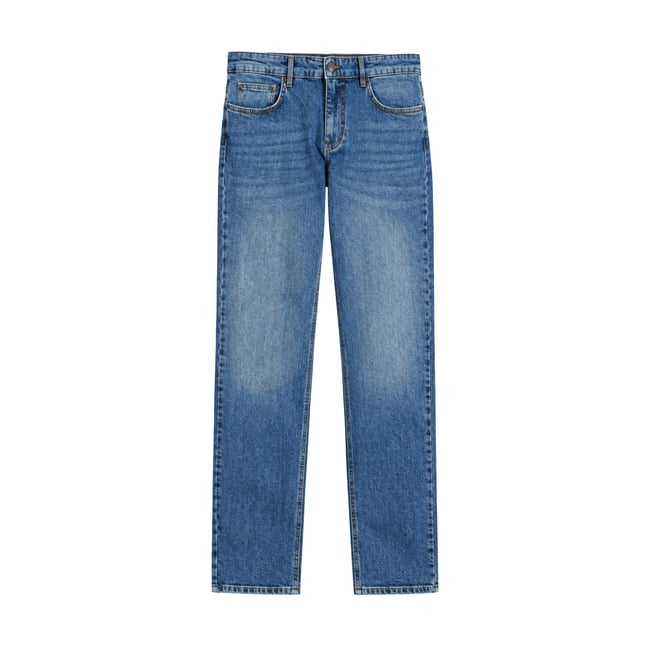 Jean slim vieilli BRUCE bleu nuit <span itemprop=
