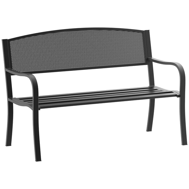 Banc de jardin Métal Noir noir <span itemprop=