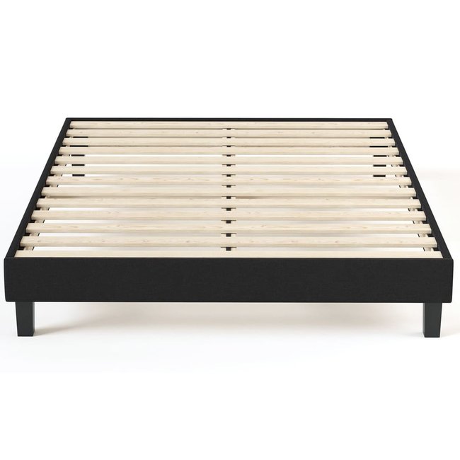 Lit adulte en tissu - AXEL Couleur noir <span itemprop=
