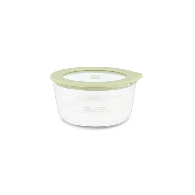 Boite hermétique ronde en verre 250ml, PRESSBOX lavande <span itemprop=
