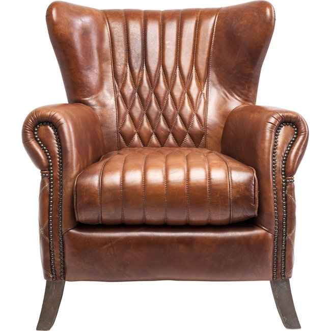 Fauteuil en cuir, COUNTRY SIDE Couleur marron <span itemprop=