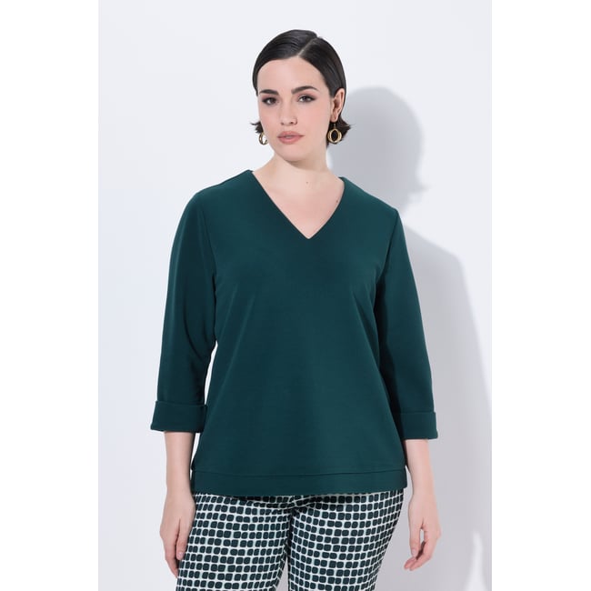 T-shirt manches 3/4 et décolleté en V - ULLA POPKEN