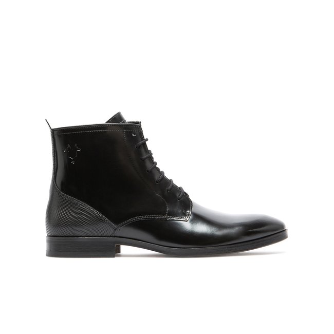Boots cuir UNKIND noir <span itemprop=