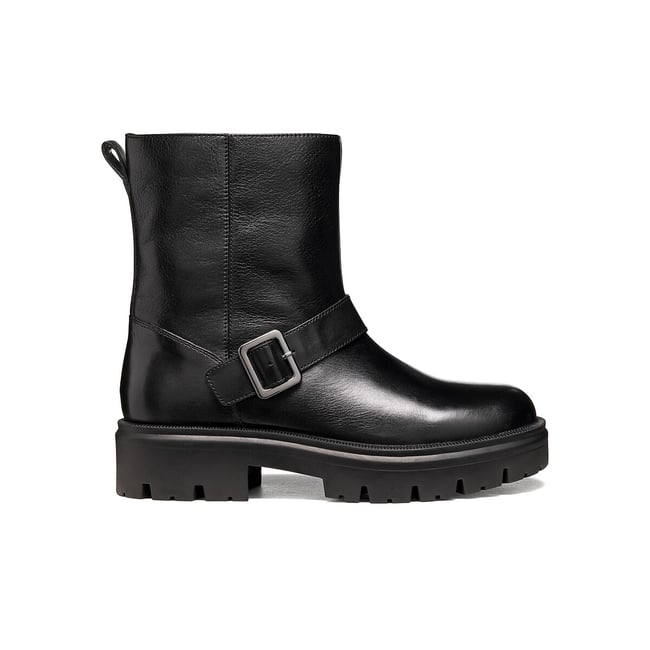 Bottines motardes en cuir, KLARGENA noir <span itemprop=