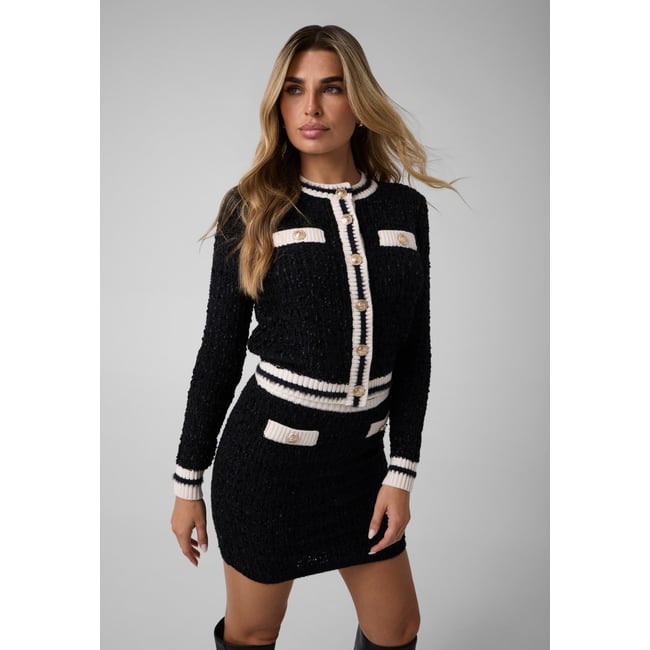Cardigan Fin noir <span itemprop=