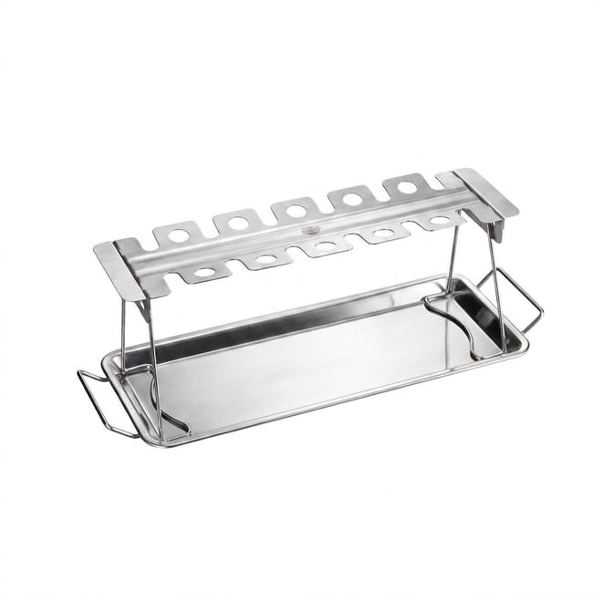 Support pour cuisses de poulet barbecue BBQ argent <span itemprop=