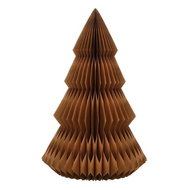 Sapin de Noël décoratif en papier H152 cm YARRAH Couleur brun <span itemprop=