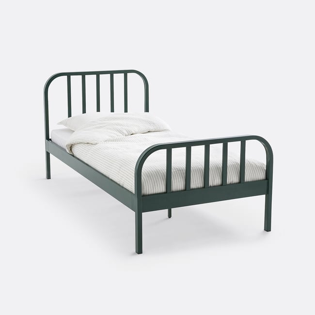 Lit en métal fer, Pensio Couleur vert <span itemprop=