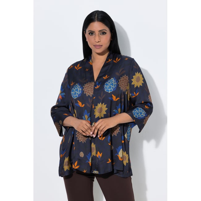 Tunique avec avec pli fantaisie marine foncé <span itemprop=