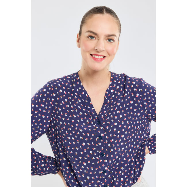Blouse fleurie en cupro imprimé sagina <span itemprop=