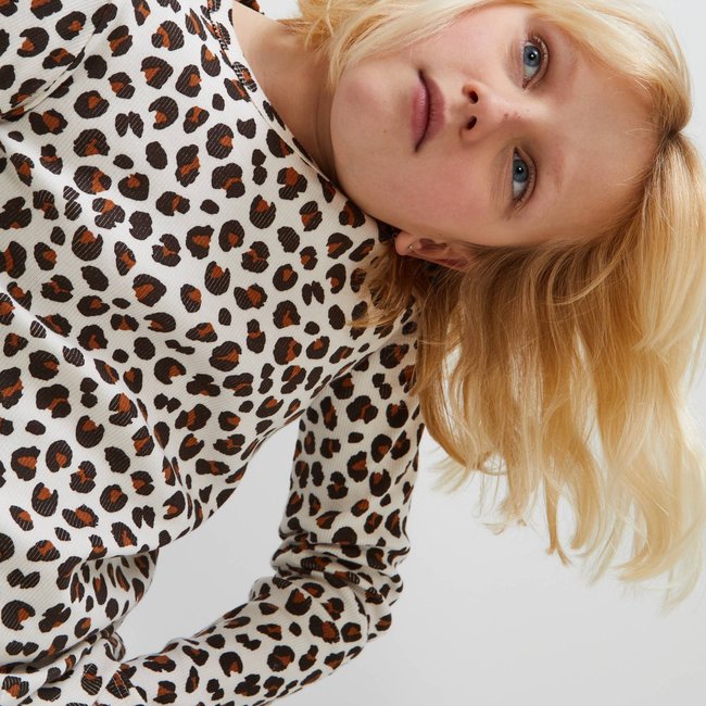 T-shirt manches longues imprimé en coton BIO amaretti <span itemprop=