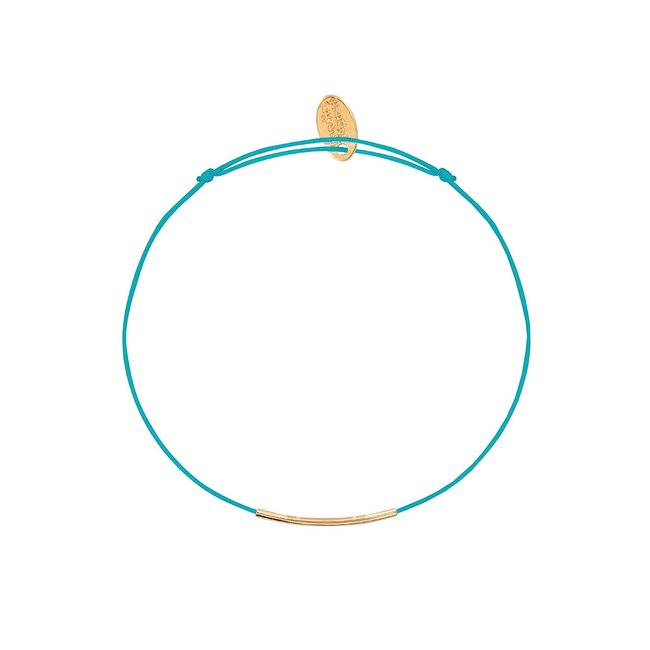 Cordon fineline turquoise doré <span itemprop=