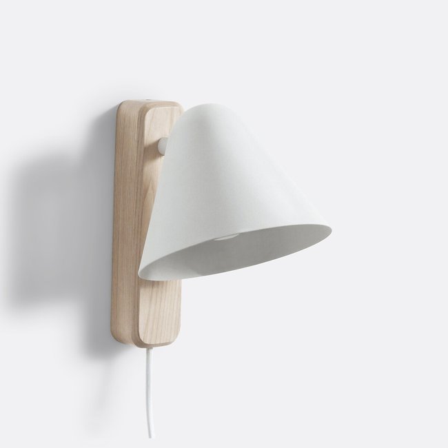Applique bois et métal acier, Cotapi Couleur blanc/bois <span itemprop=