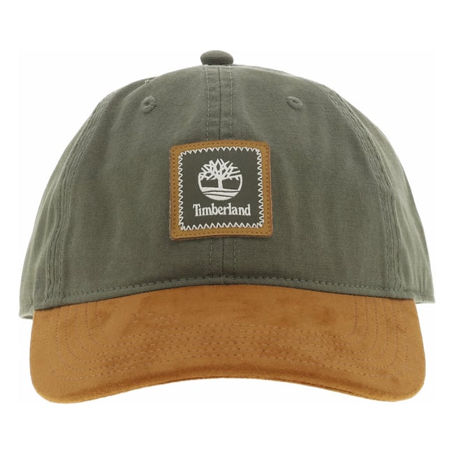 Casquette en coton kaki bicolore avec un patch de la marque à l'avant - TIMBERLAND