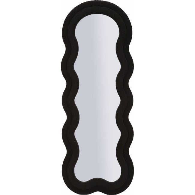Miroir mural ondulé texture bouclée GLAM Couleur noir <span itemprop=