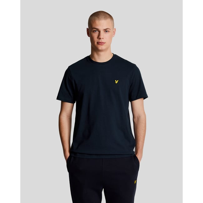T-shirt en coton col rond bleu marine <span itemprop=