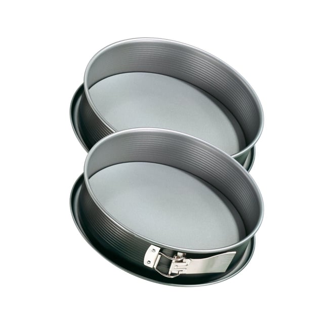 Lot de 2 moules à gâteaux 28/28 cm en acier ENERGY gris <span itemprop=